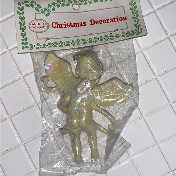Vtg Ardco ivory pearl angel Christmas ornament - Picture 3 of 4